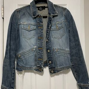 POLO JEANS CO RALPH LAUREN DISTRESSED FRAYED DENIM JACKET